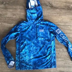 Boys size Large Coolibar 50+ UPF Hooded Sun Shirt